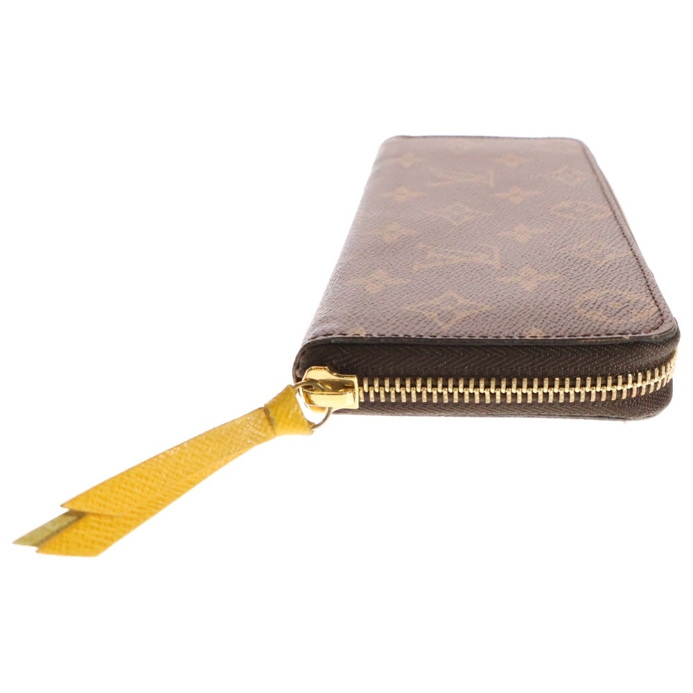 LOUIS VUITTON(ルイヴィトン) モノグラム ポルトフォイユクレマンス ミモザ ロングウォレット 長財布 コインケース ブラウン×イエロー ゴールド金具 レザー×PVC M60744