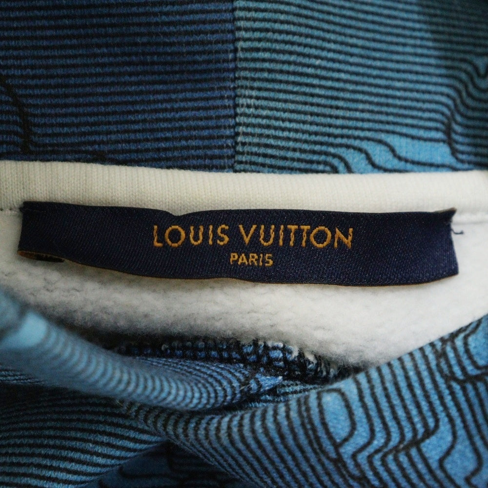 LOUIS VUITTON(ルイヴィトン) 22AW 3Dモノグラム 総柄プリント プルオーバースウェットパーカー フーディー ブルー RM222Q IHN HNY41W