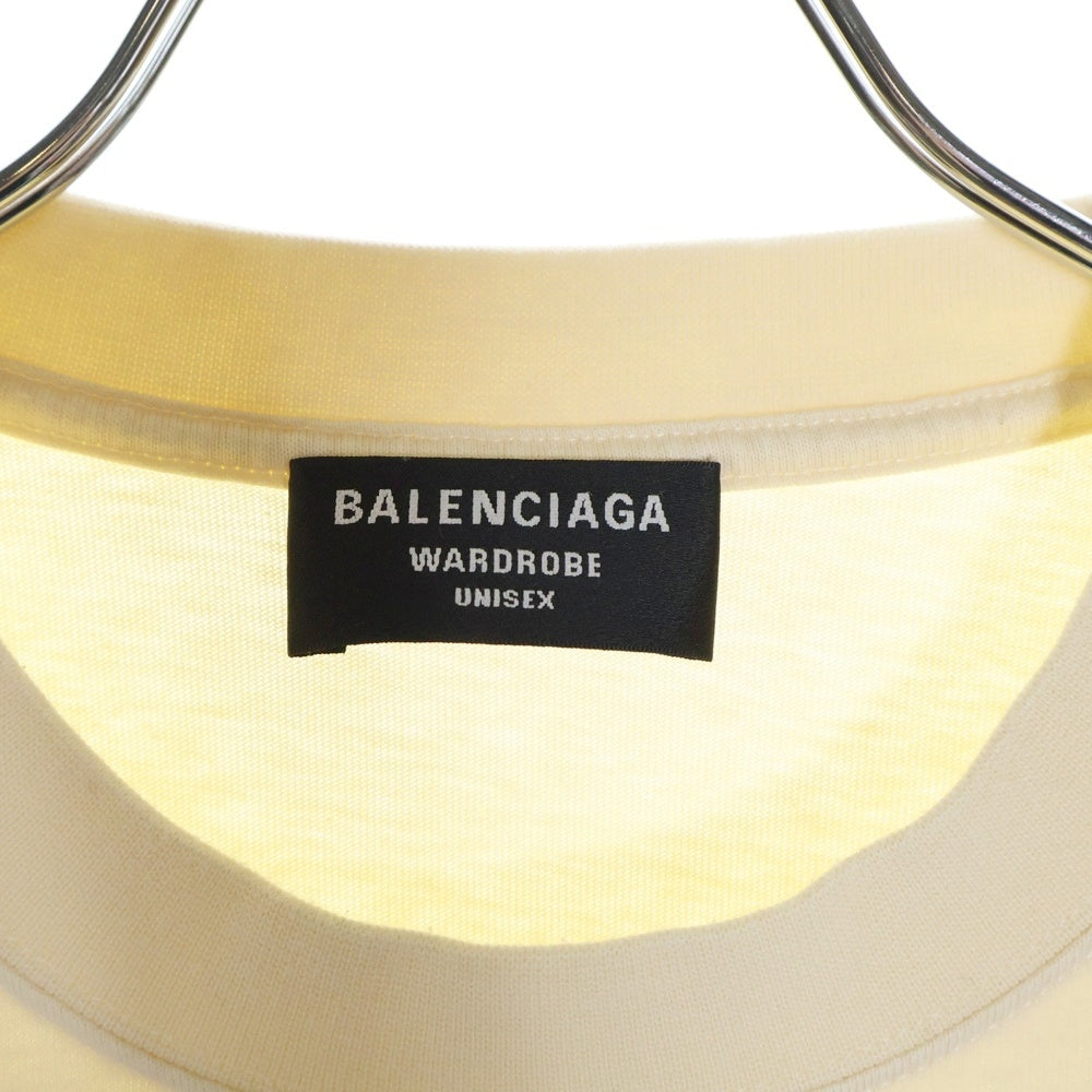 BALENCIAGA(バレンシアガ) 21AW エンブレム ロゴ刺繍 半袖Tシャツ カットソー ベージュ 612966 TMVA2