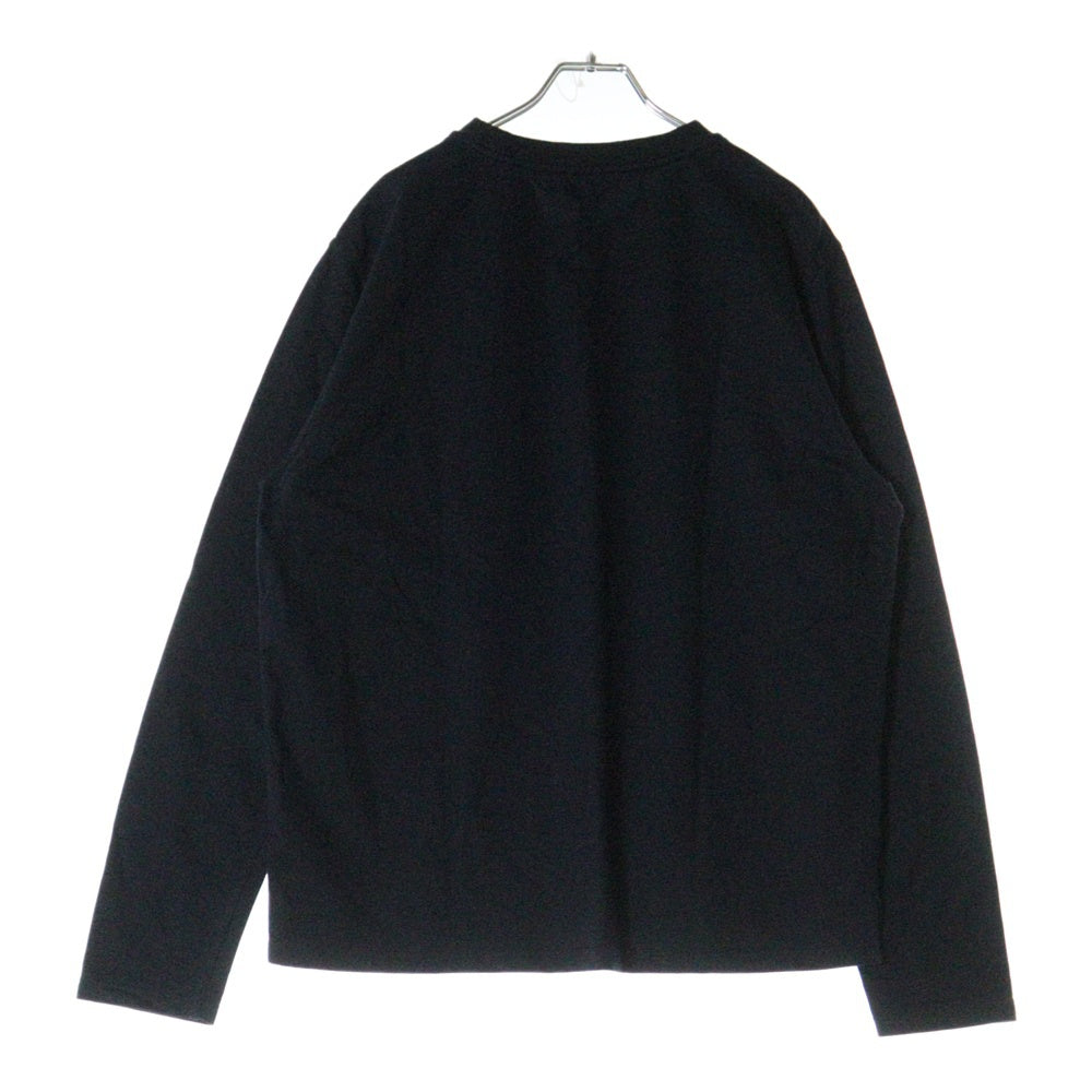HERMES(エルメス) ポケットデザイン クルーネック ロングスリーブ 長袖Tシャツ カットソー ネイビー