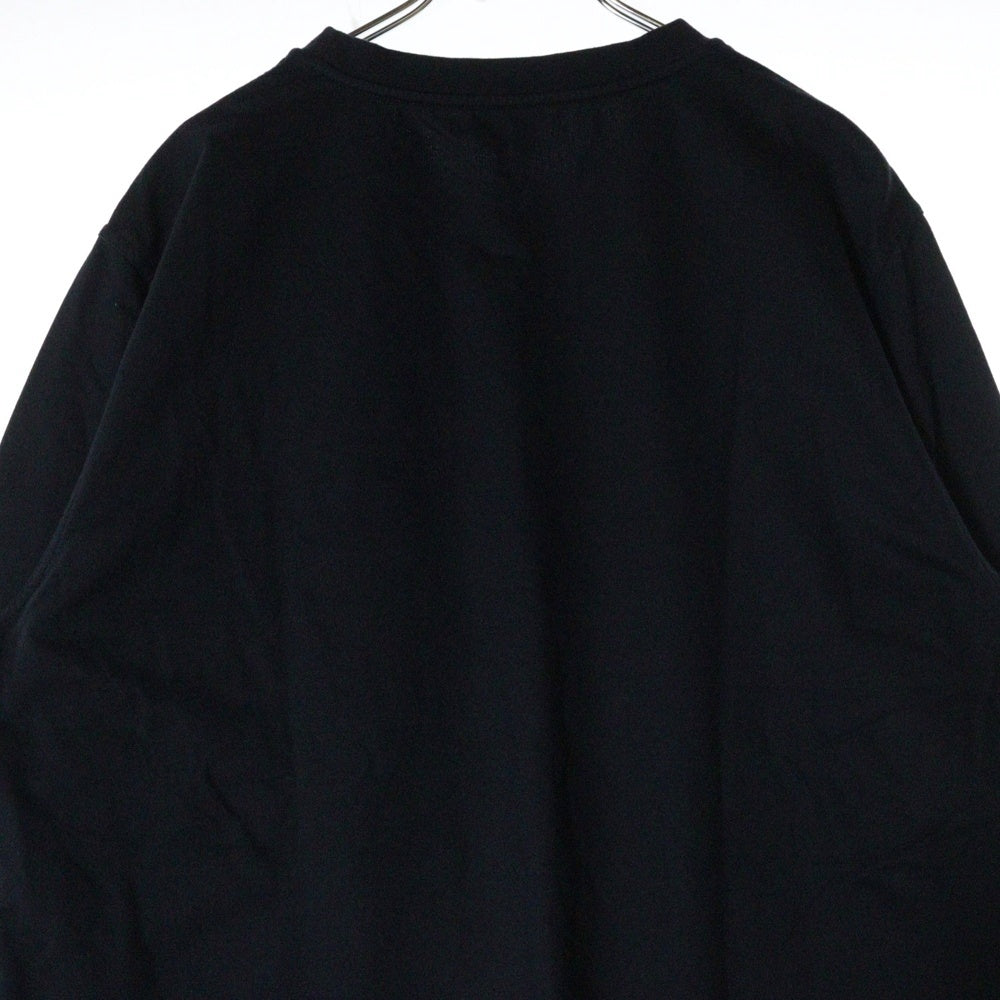 HERMES(エルメス) ポケットデザイン クルーネック ロングスリーブ 長袖Tシャツ カットソー ネイビー