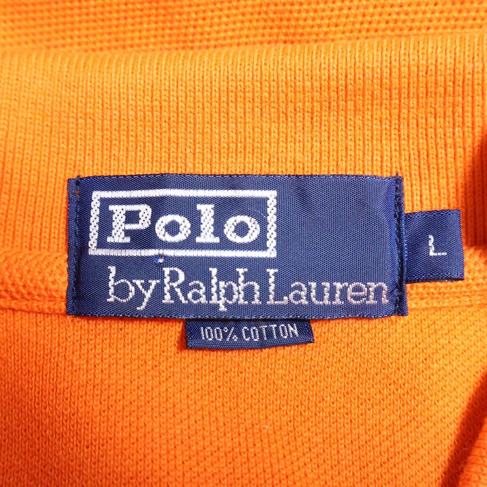 POLO RALPH LAUREN(ポロラルフローレン) ワンポイントロゴ刺繍 半袖ポロシャツ オレンジ