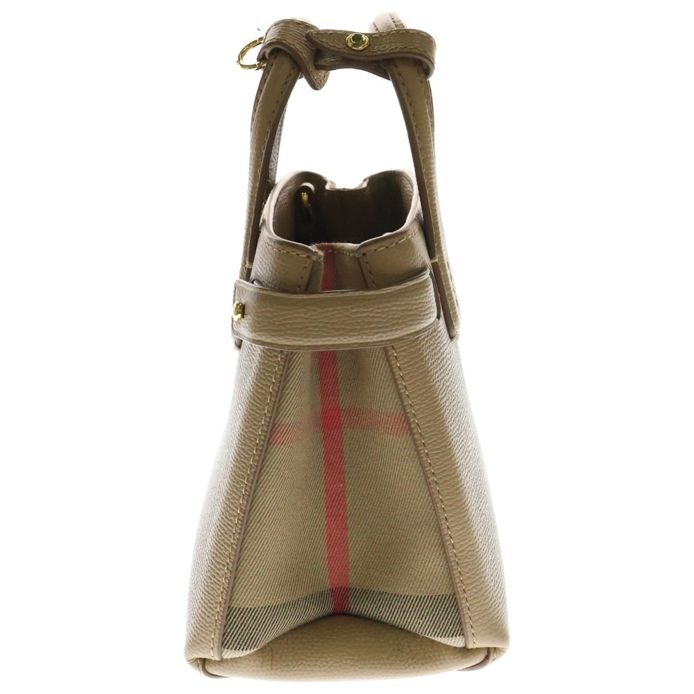 BURBERRY(バーバリー) ノバチェック バナー 2WAY ハンドバッグ ショルダーバッグ ブラウン レザー 8067051