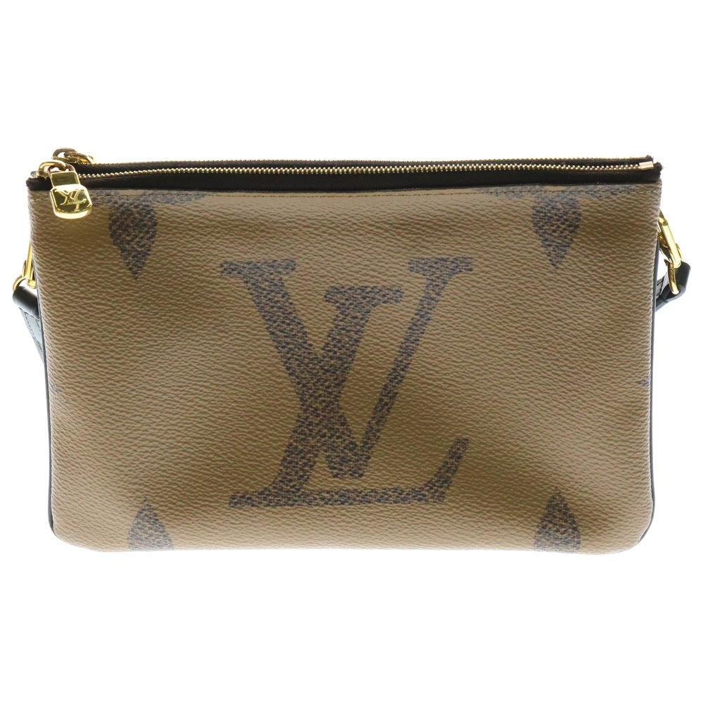 LOUIS VUITTON(ルイヴィトン) モノグラム ジャイアントリバース ポシェット ドゥーブルジップ ショルダーバッグ ブラウン M69203