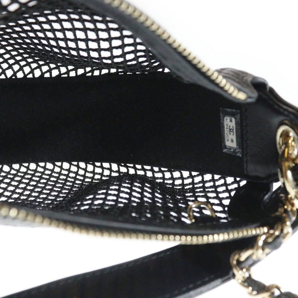 CHANEL(シャネル) メッシュ & シャイニー クラッチバッグ ハンドバッグ ブラック ラムスキン ゴールド金具 シリアルシール AP4573