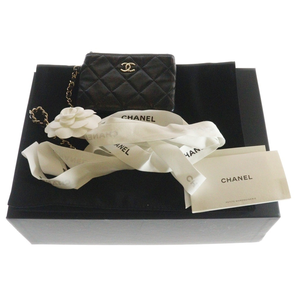 CHANEL(シャネル) メッシュ & シャイニー クラッチバッグ ハンドバッグ ブラック ラムスキン ゴールド金具 シリアルシール AP4573