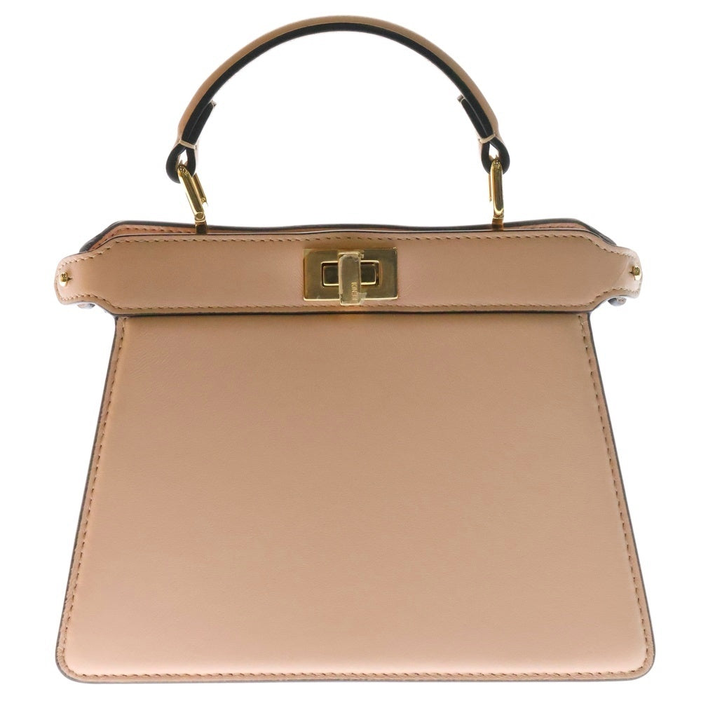 FENDI(フェンディ) Peekaboo ISeeU ピーカブー アイシーユー プチ レザー 2WAY ハンド ショルダーバッグ ゴールド金具 ピンク