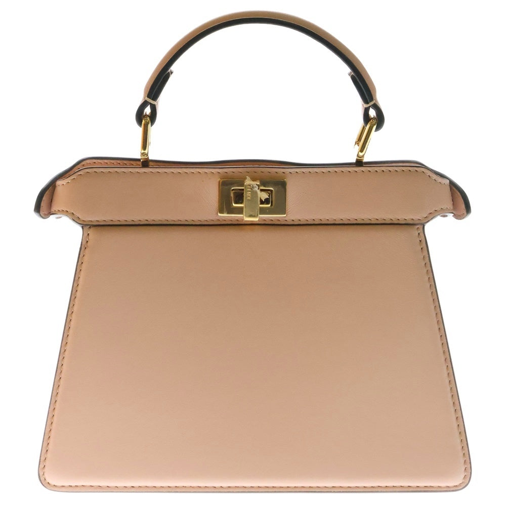 FENDI(フェンディ) Peekaboo ISeeU ピーカブー アイシーユー プチ レザー 2WAY ハンド ショルダーバッグ ゴールド金具 ピンク