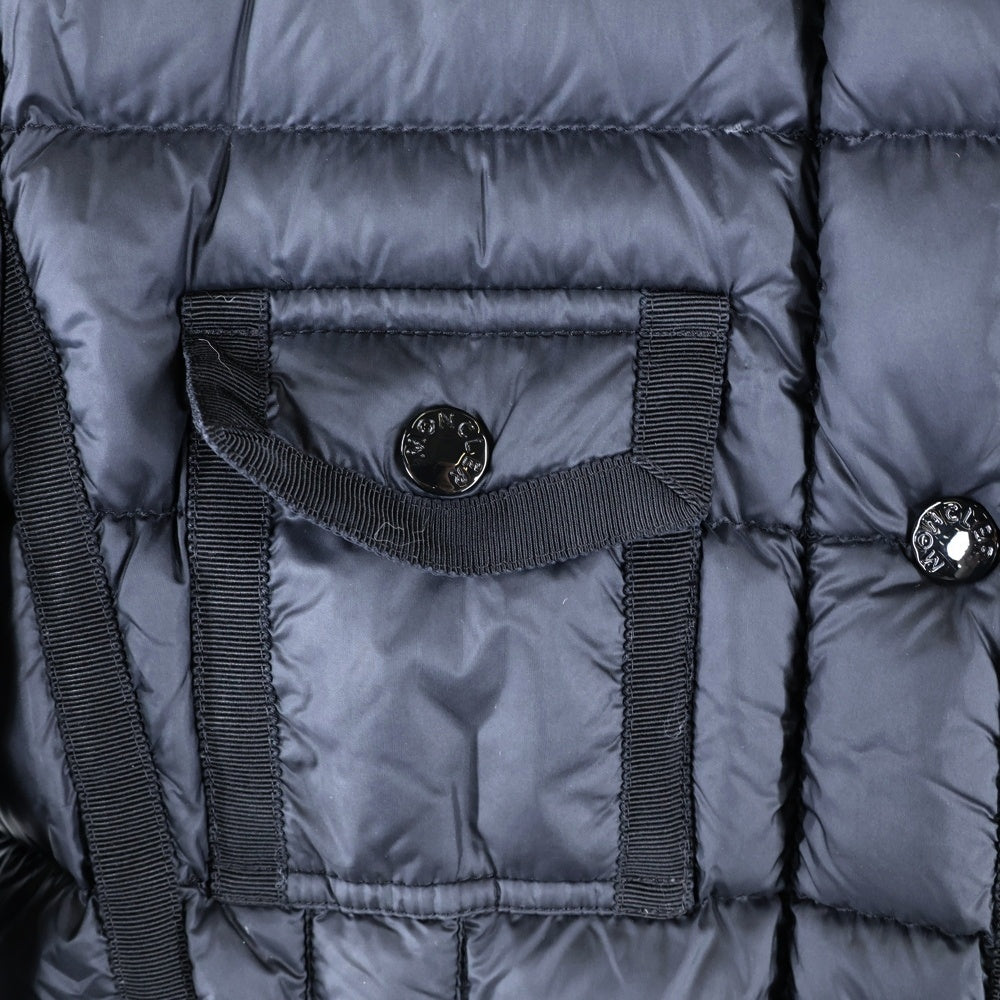 MONCLER(モンクレール) 21AW エルミンヌ ファーフーデッド ジップアップ ダウンジャケット コート ブラック レディース G20931C51601 53048