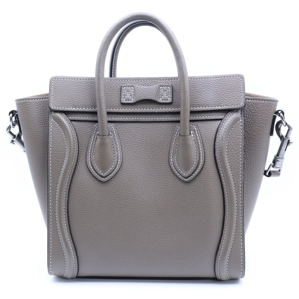 CELINE(セリーヌ) ラゲージナノ スリ グレージュ レザー 2WAY ハンドバッグ ショルダーバッグ