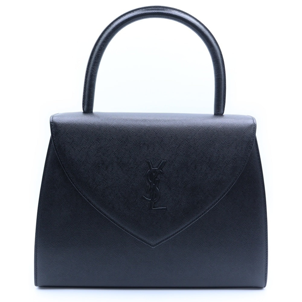 YVES SAINT LAURENT(イヴサンローラン) カサンドラ エンボスロゴ フラップ レザー ハンドバッグ ブラック レディース YS3339CH