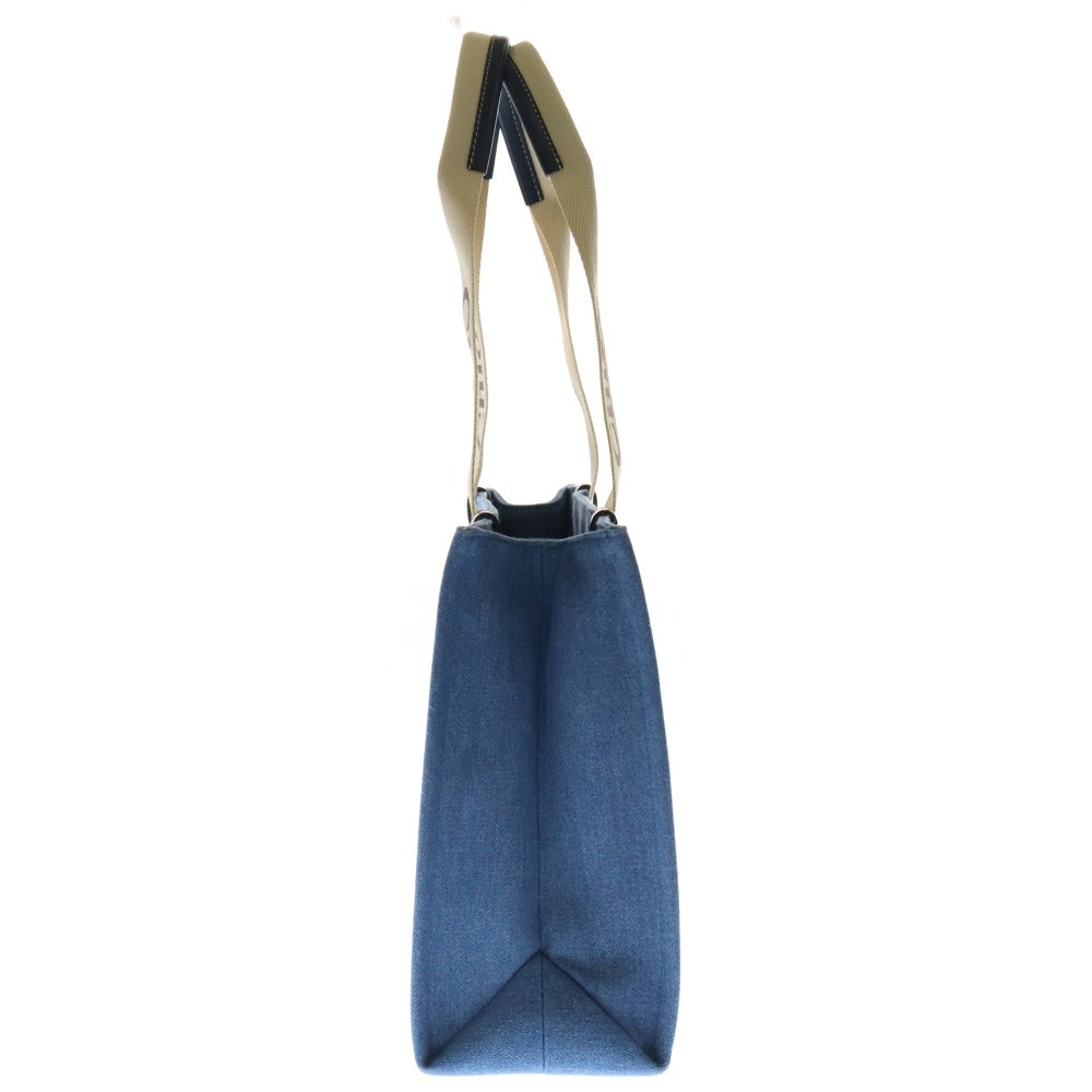 Chloe(クロエ) ウッディ ミディアム トートバッグ ハンドバッグ インディゴブルー デニム×レザー 01227565