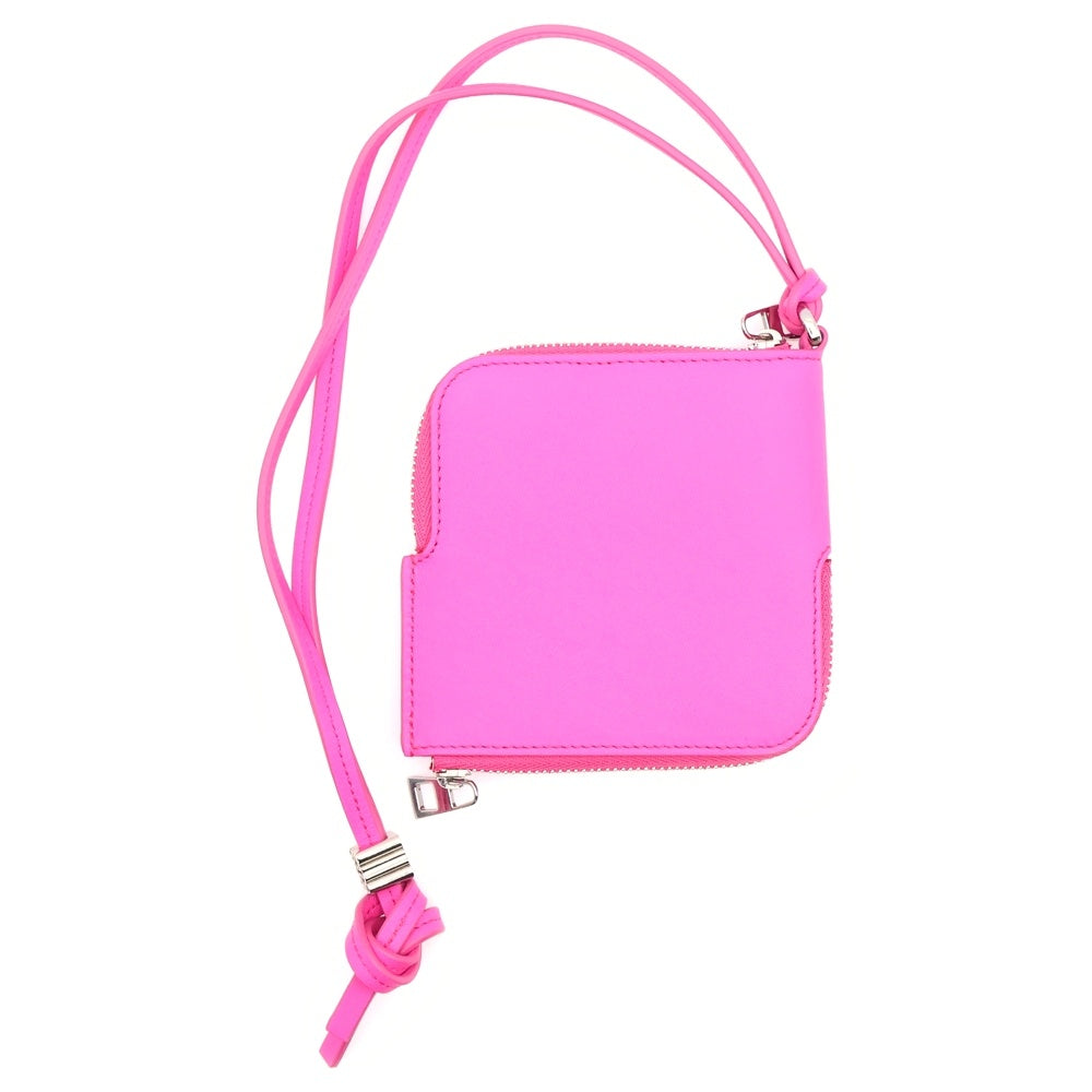 LOEWE(ロエベ) ダブル コインケース ピンク レザー 小銭入れ ストラップ