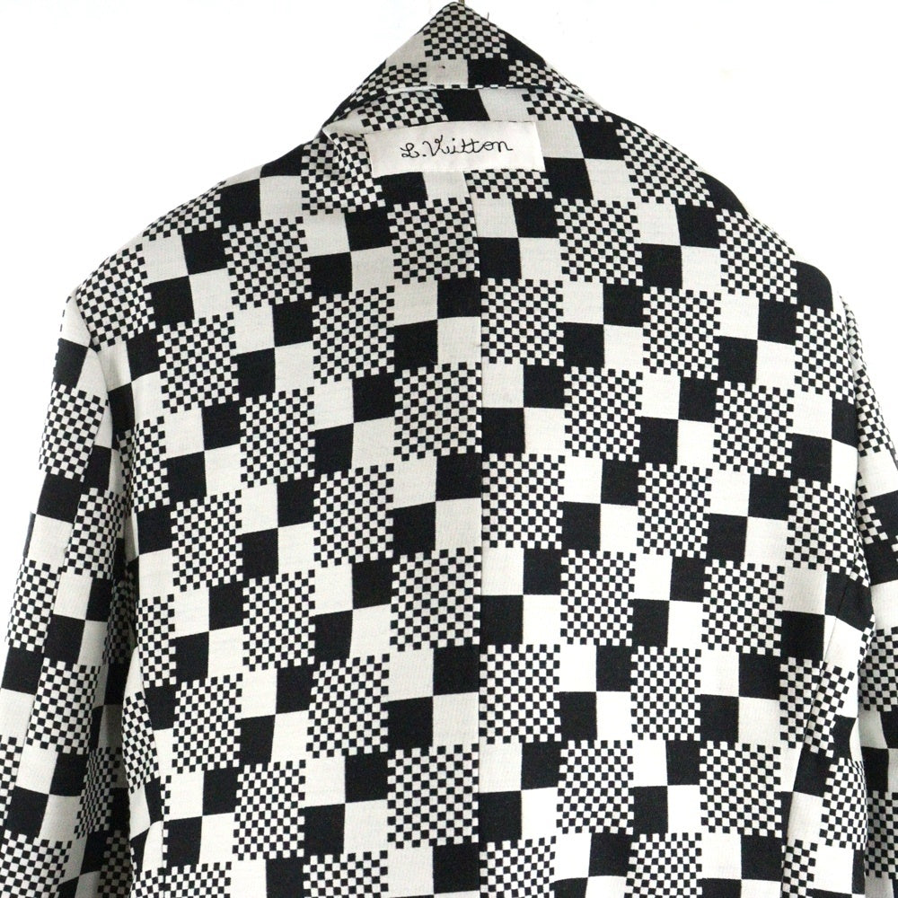 LOUIS VUITTON(ルイヴィトン) 21SS LVフレンド ジャケットウィズドッグパペット ダミエ総柄 ウール 3B テーラード ショートジャケット ブラック/ホワイト HKJ91EZVL