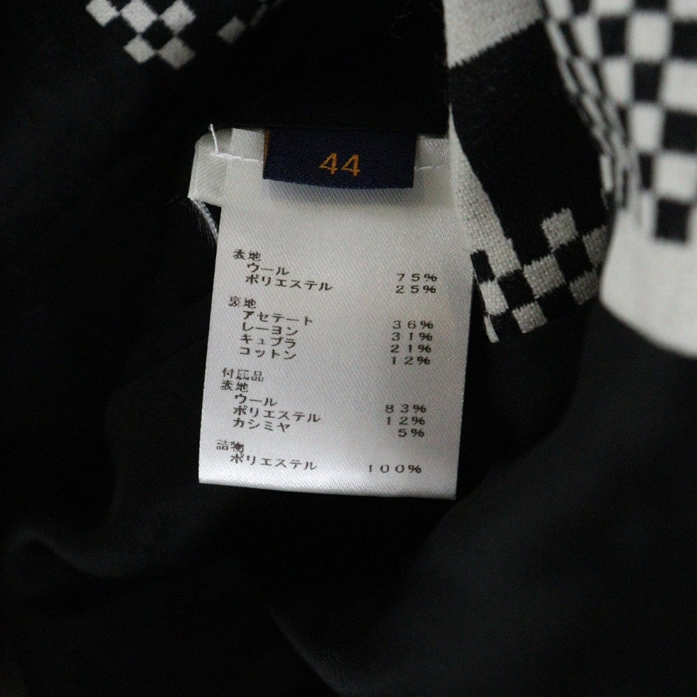 LOUIS VUITTON(ルイヴィトン) 21SS LVフレンド ジャケットウィズドッグパペット ダミエ総柄 ウール 3B テーラード ショートジャケット ブラック/ホワイト HKJ91EZVL