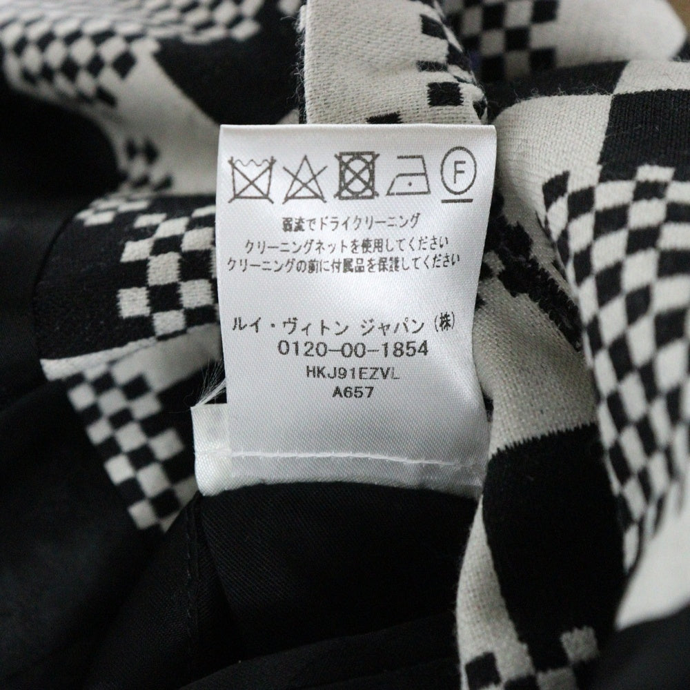 LOUIS VUITTON(ルイヴィトン) 21SS LVフレンド ジャケットウィズドッグパペット ダミエ総柄 ウール 3B テーラード ショートジャケット ブラック/ホワイト HKJ91EZVL