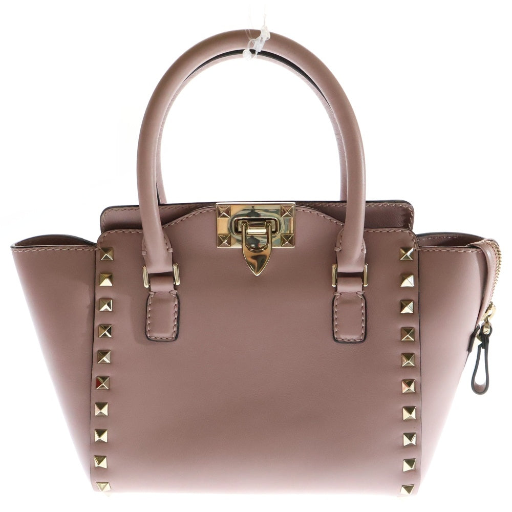 VALENTINO(ヴァレンティノ) ロックスタッズ 2wayバッグ ショルダーバッグ ハンドバッグ ゴールド金具 ピンク レザー