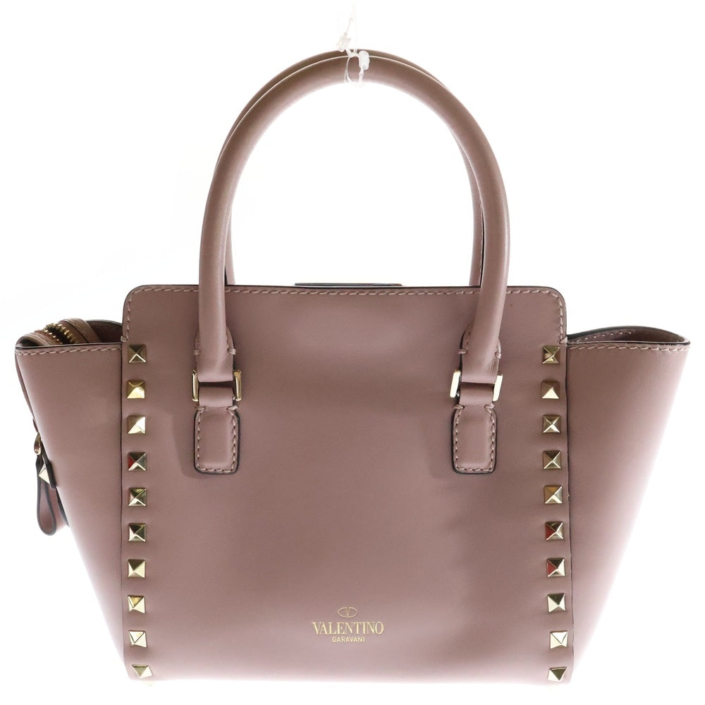 VALENTINO(ヴァレンティノ) ロックスタッズ 2wayバッグ ショルダーバッグ ハンドバッグ ゴールド金具 ピンク レザー