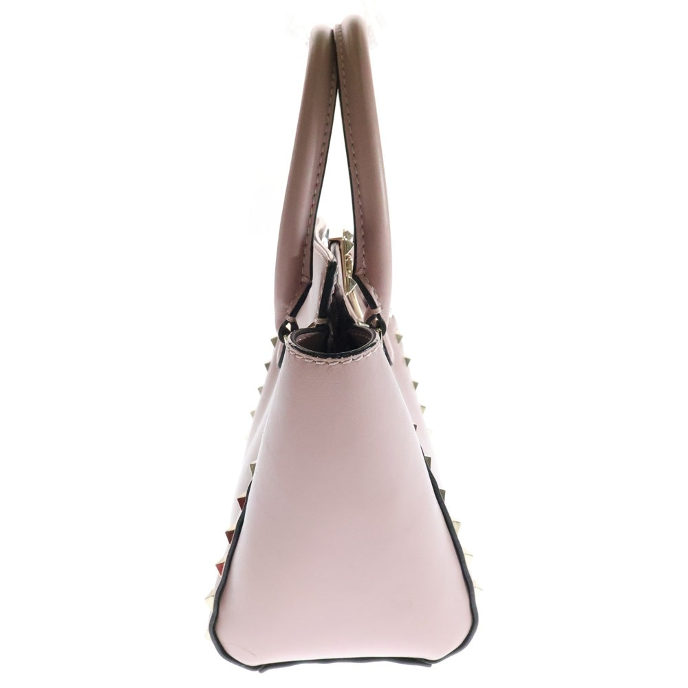 VALENTINO(ヴァレンティノ) ロックスタッズ 2wayバッグ ショルダーバッグ ハンドバッグ ゴールド金具 ピンク レザー
