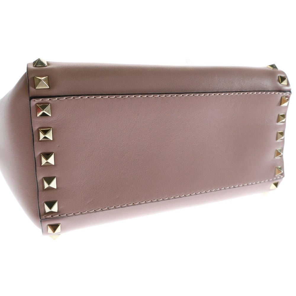 VALENTINO(ヴァレンティノ) ロックスタッズ 2wayバッグ ショルダーバッグ ハンドバッグ ゴールド金具 ピンク レザー