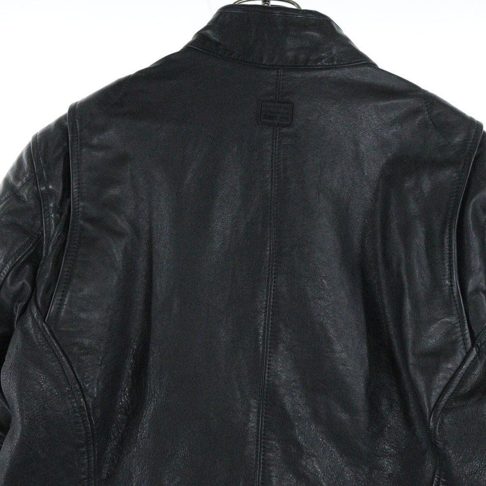G-STAR RAW(ジースターロウ) Rider Leather Jacket ライダー レザー ジップアップ ジャケット ブラック D20078-C851-6484