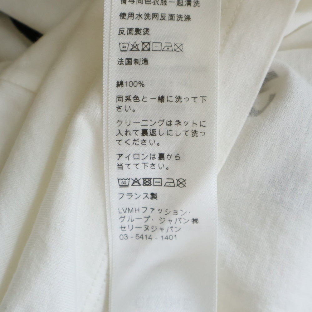 CELINE(セリーヌ) 22SS エディ期 トリオンフ ロゴプリント 半袖リンガーTシャツ カットソー ホワイト/ネイビー 2X872671Q