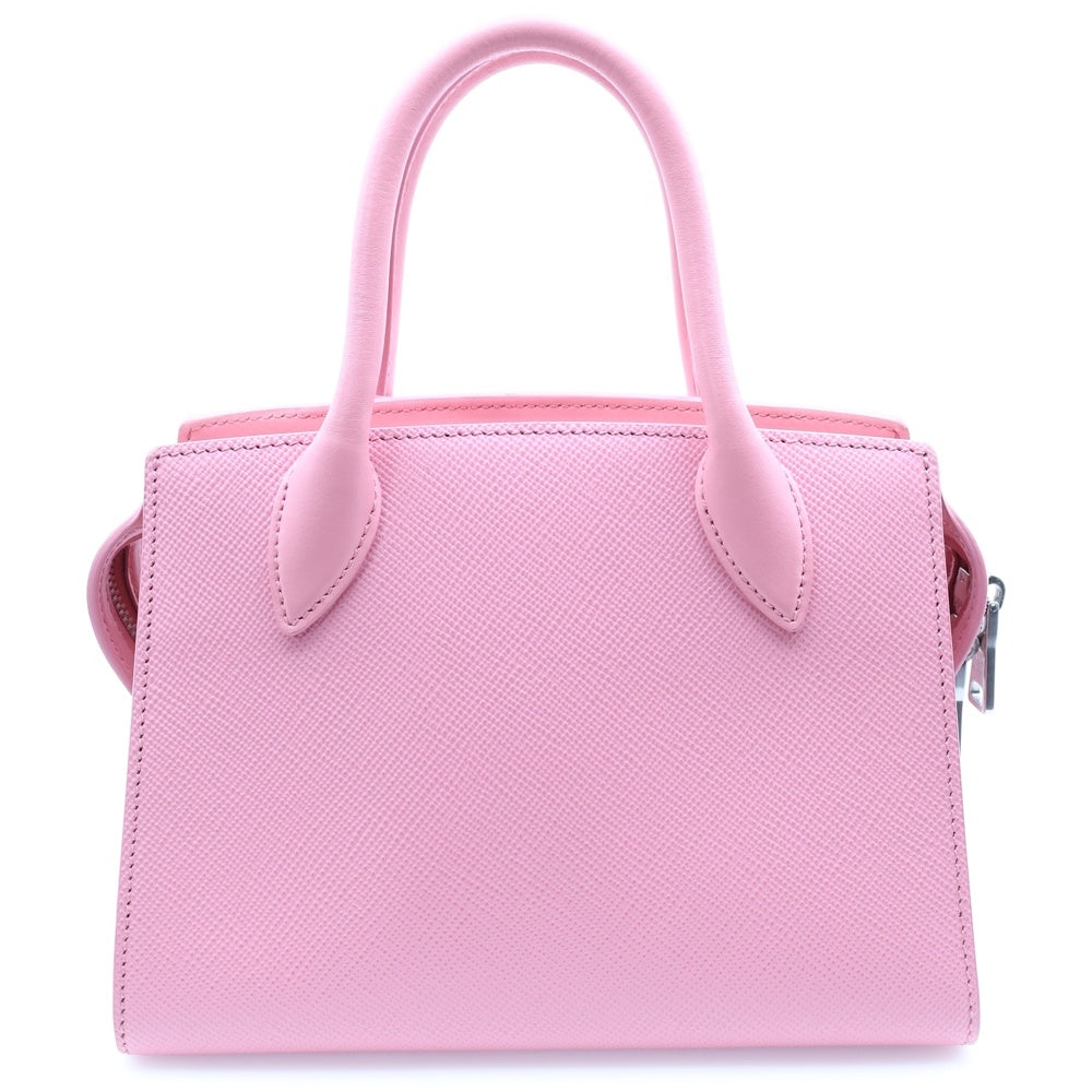 PRADA(プラダ) トライアングルロゴ モノクローム 2WAY サフィアーノレザーハンドバッグ ショルダーバッグ ピンク レディース 1BA269