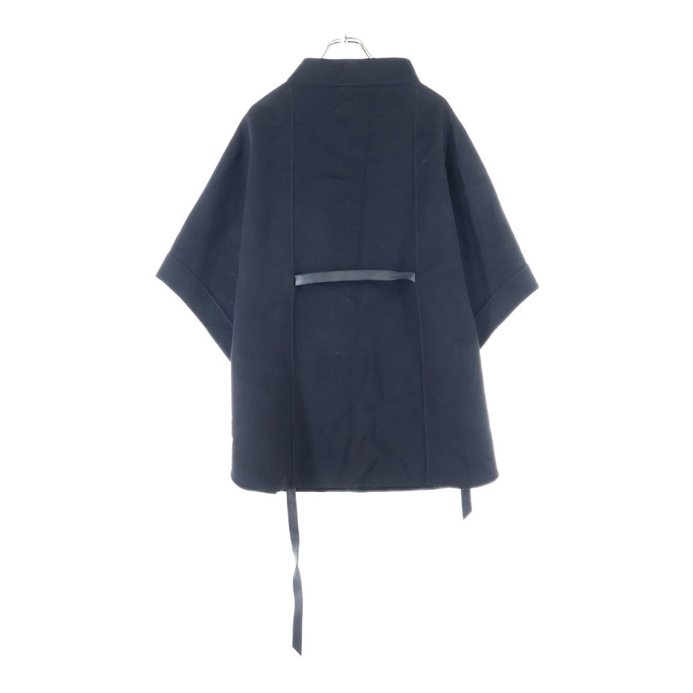 Loro Piana(ロロピアーナ) ザルツブルグ ケープ カシミヤ レザーベルト スナップボタン ポンチョ ジャケット ブラック レディース FAG3753