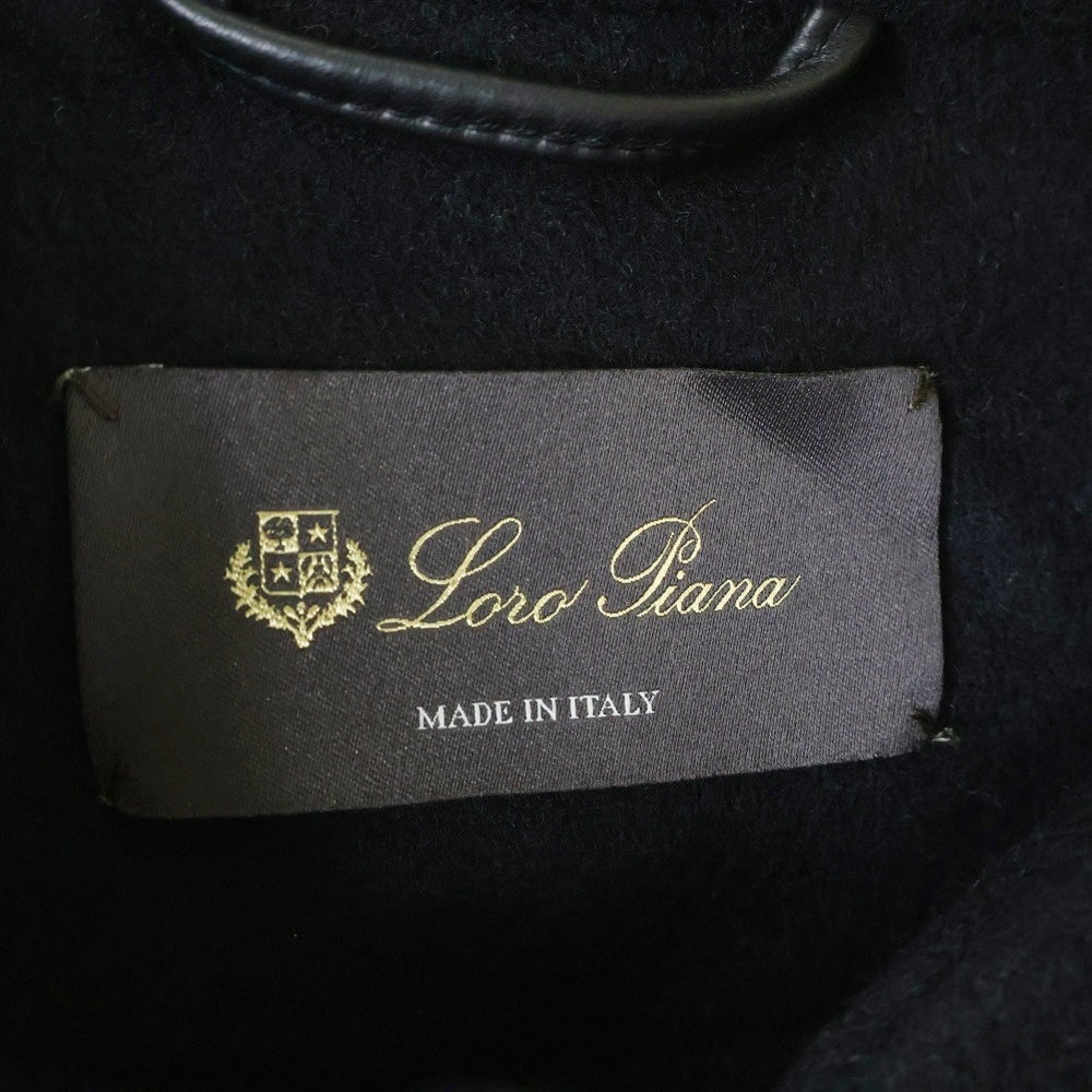 Loro Piana(ロロピアーナ) ザルツブルグ ケープ カシミヤ レザーベルト スナップボタン ポンチョ ジャケット ブラック レディース FAG3753