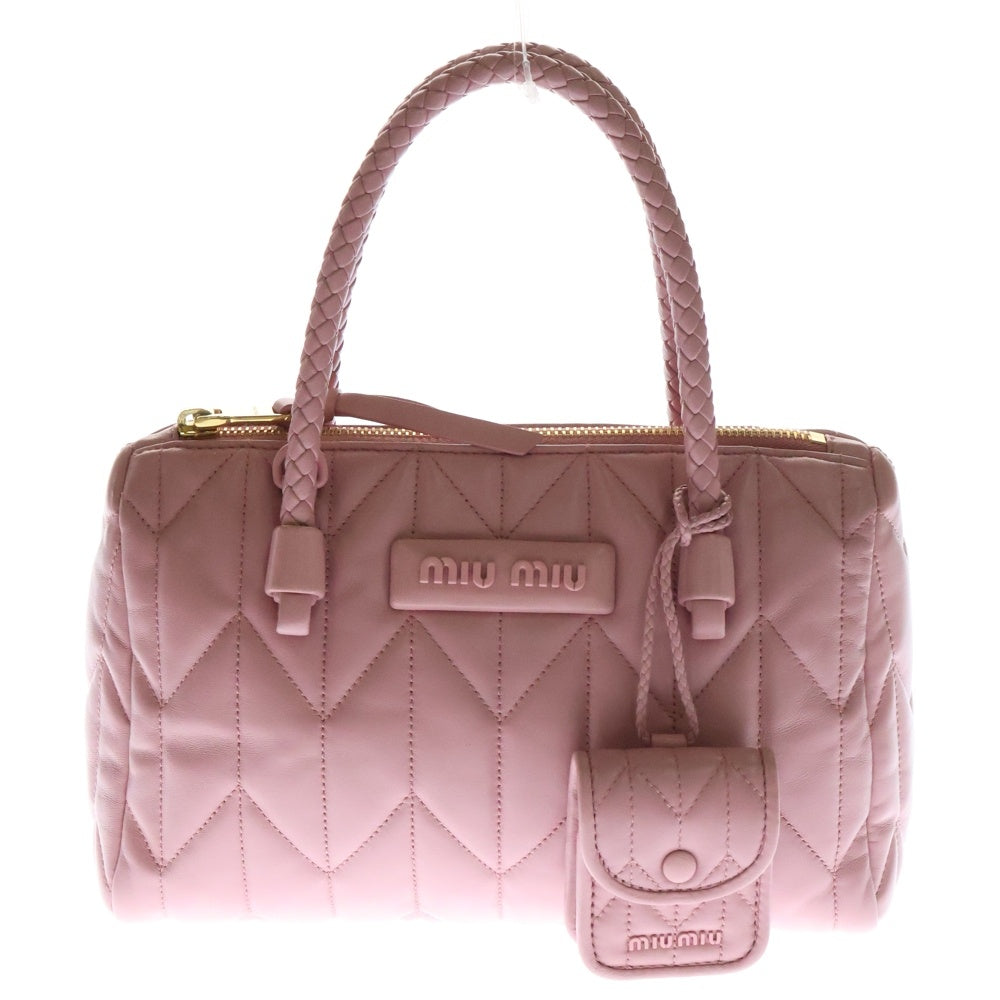 miumiu(ミュウミュウ) 2wayハンドバッグ ショルダーバッグ キルトレザー ピンク