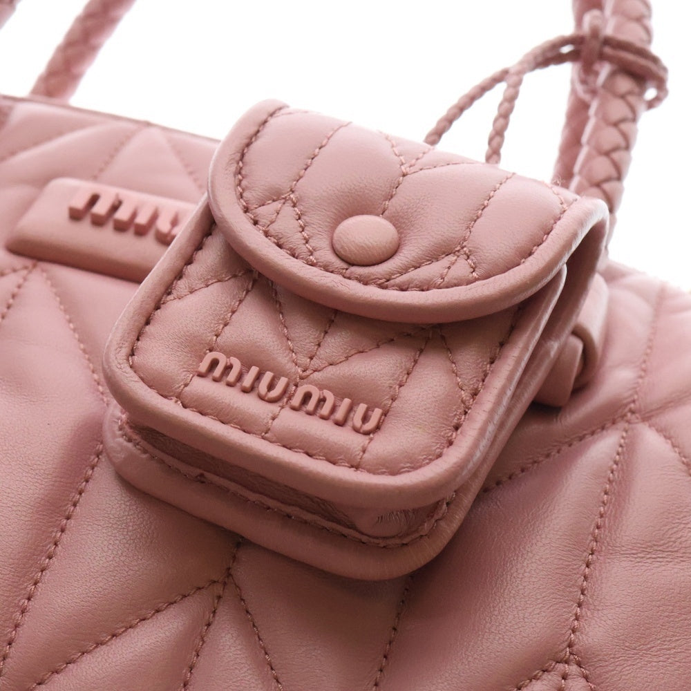 miumiu(ミュウミュウ) 2wayハンドバッグ ショルダーバッグ キルトレザー ピンク