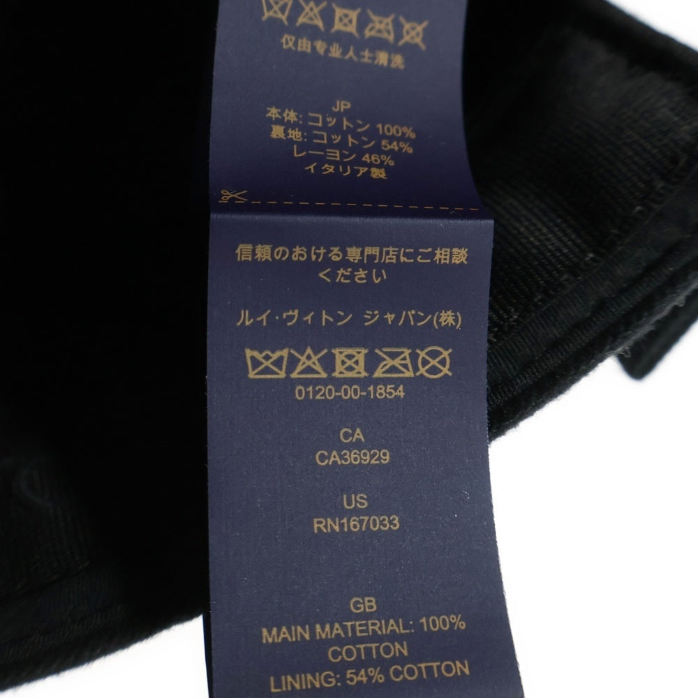 LOUIS VUITTON(ルイヴィトン) キャップ・LV スマッシュ モノグラム ロゴ刺繍 コットン 6パネル ベースボールキャップ 帽子 ブラックM7608L