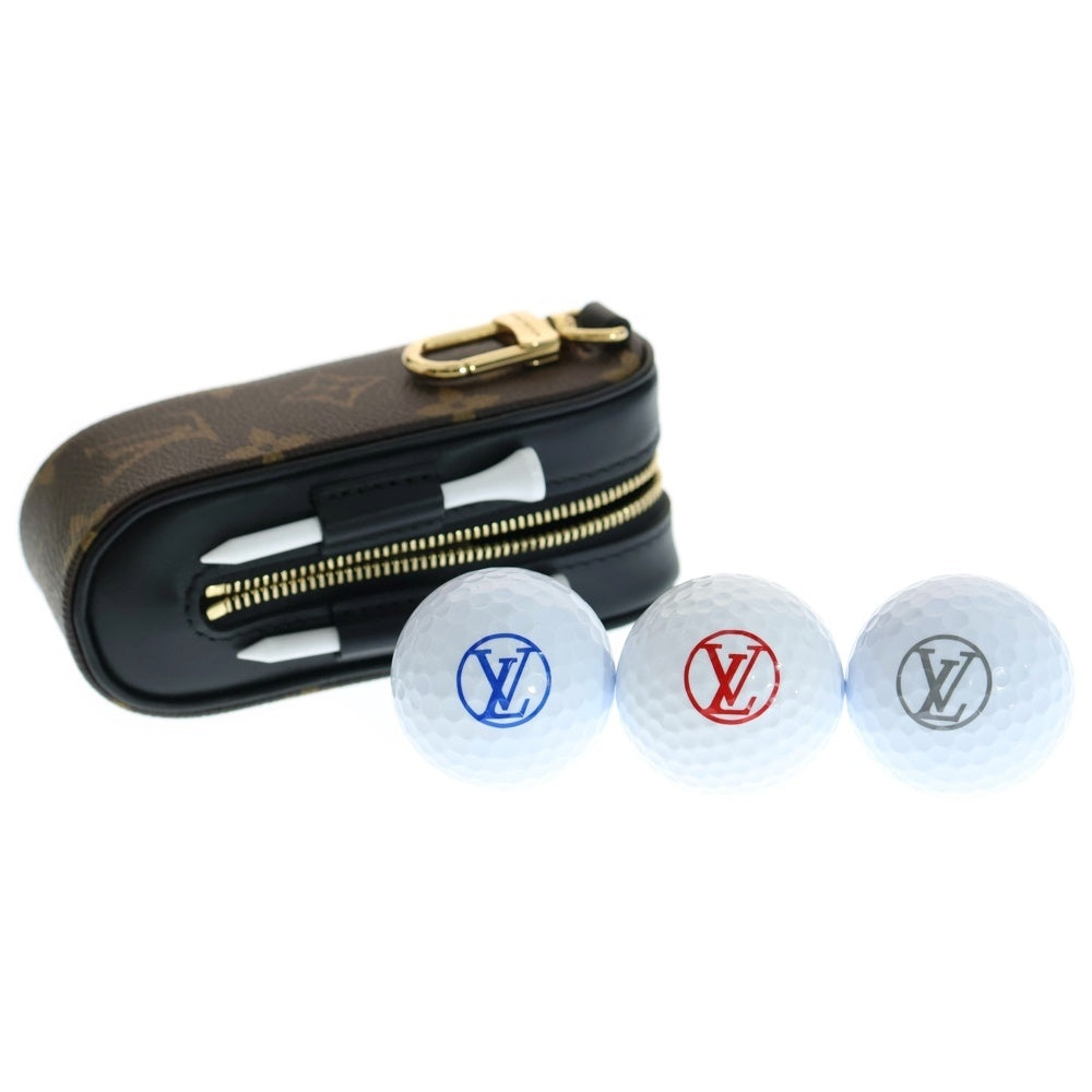 LOUIS VUITTON(ルイヴィトン) ゴルフセット・アンドルーズ モノグラム マカサー PVC レザー バッグチャーム ボール ティー ゴールド金具 ブラウン GI0826