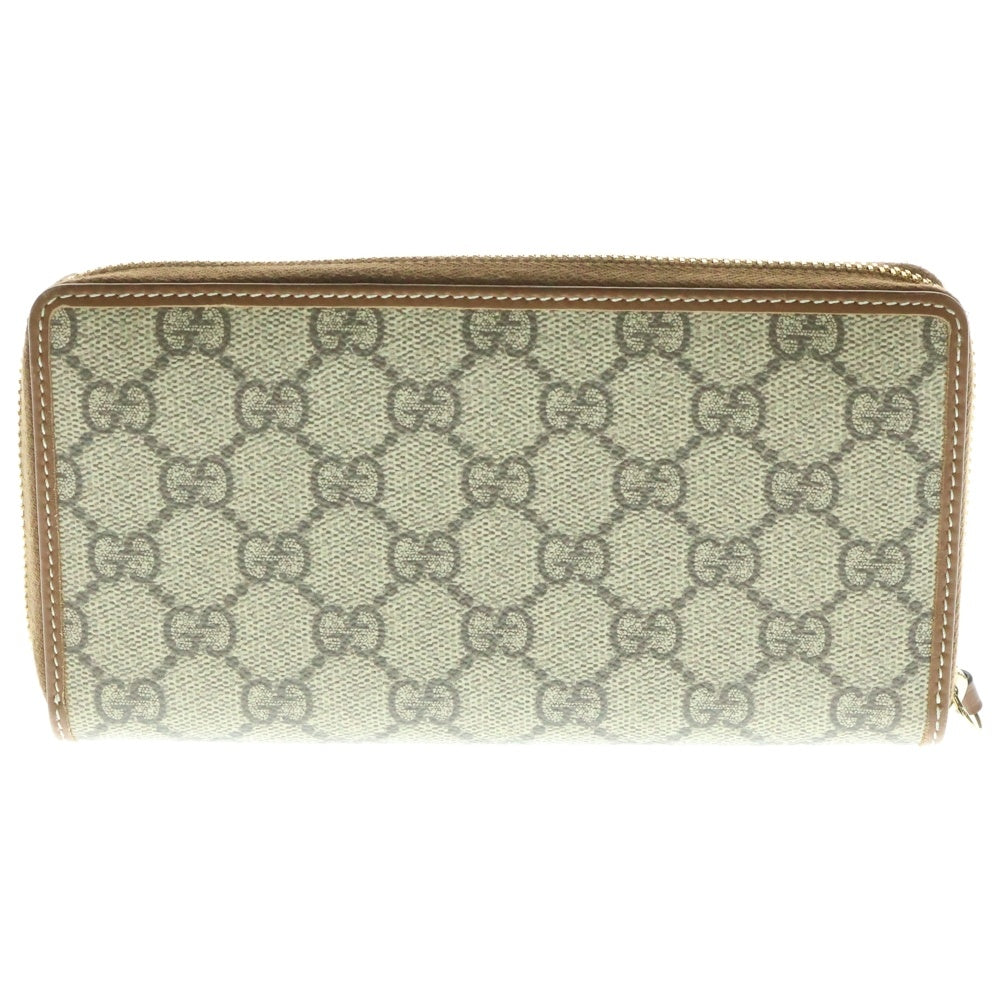 GUCCI(グッチ) GGエンブレム ジップアラウンドウォレット ベージュ PVC 長財布 819122