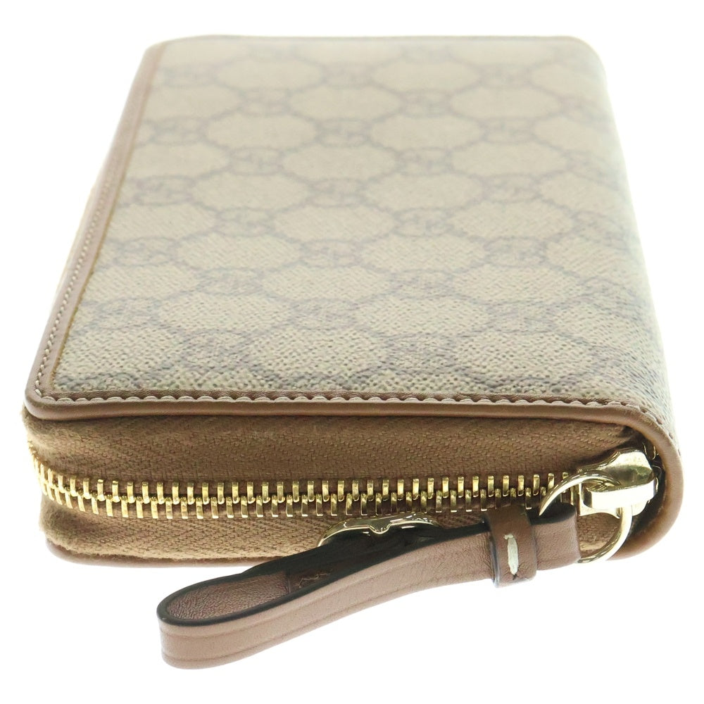 GUCCI(グッチ) GGエンブレム ジップアラウンドウォレット ベージュ PVC 長財布 819122