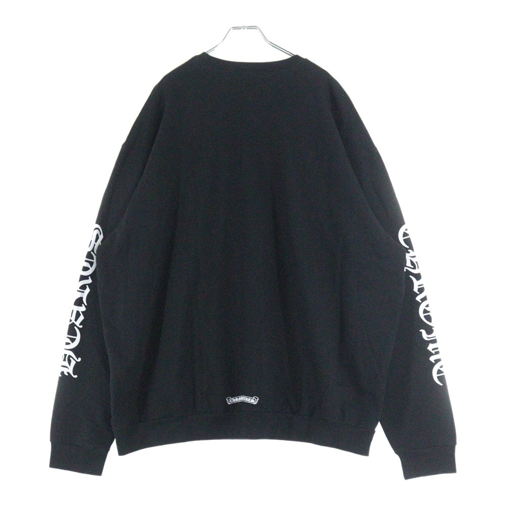 CHROME HEARTS(クロムハーツ) SWTSHRT PLVR ネックロゴプリントクルーネック プルオーバースウェットトレーナー ブラック