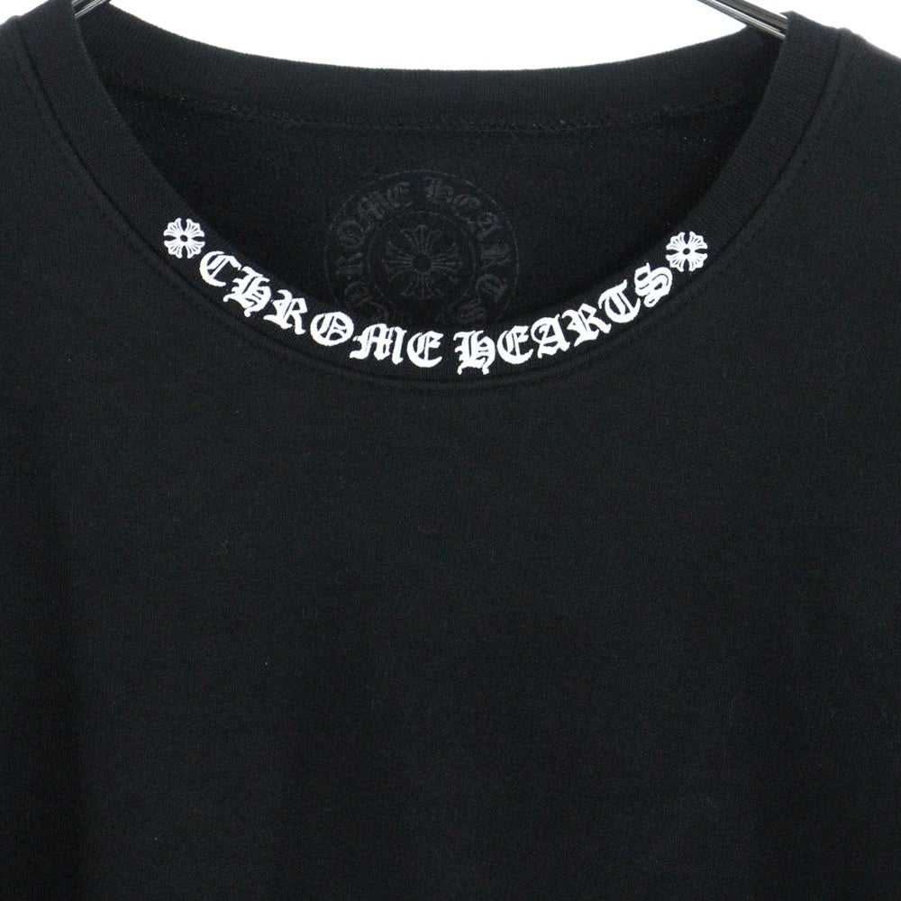 CHROME HEARTS(クロムハーツ) SWTSHRT PLVR ネックロゴプリントクルーネック プルオーバースウェットトレーナー ブラック