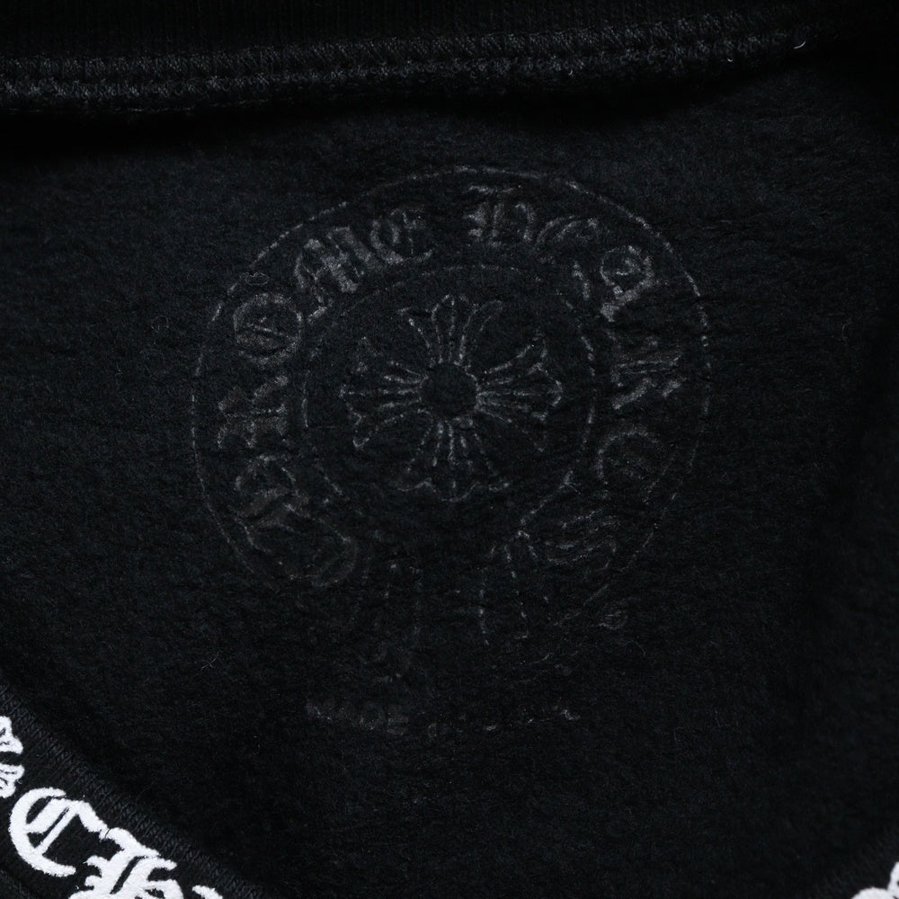 CHROME HEARTS(クロムハーツ) SWTSHRT PLVR ネックロゴプリントクルーネック プルオーバースウェットトレーナー ブラック