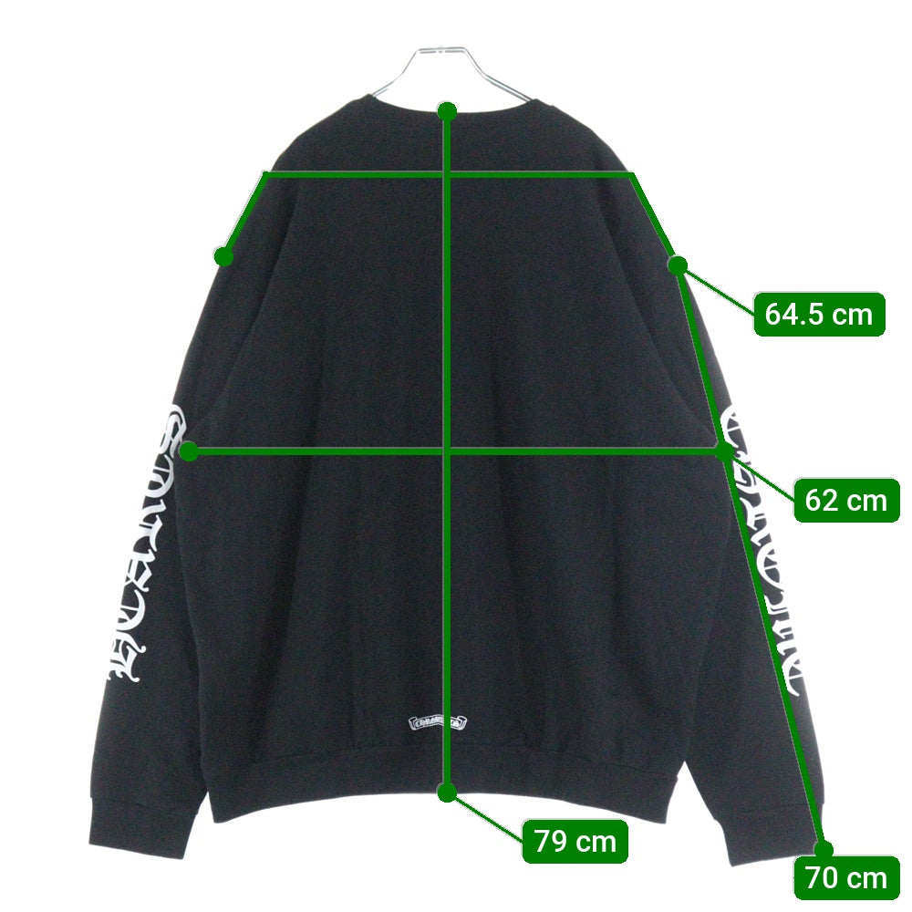 CHROME HEARTS(クロムハーツ) SWTSHRT PLVR ネックロゴプリントクルーネック プルオーバースウェットトレーナー ブラック