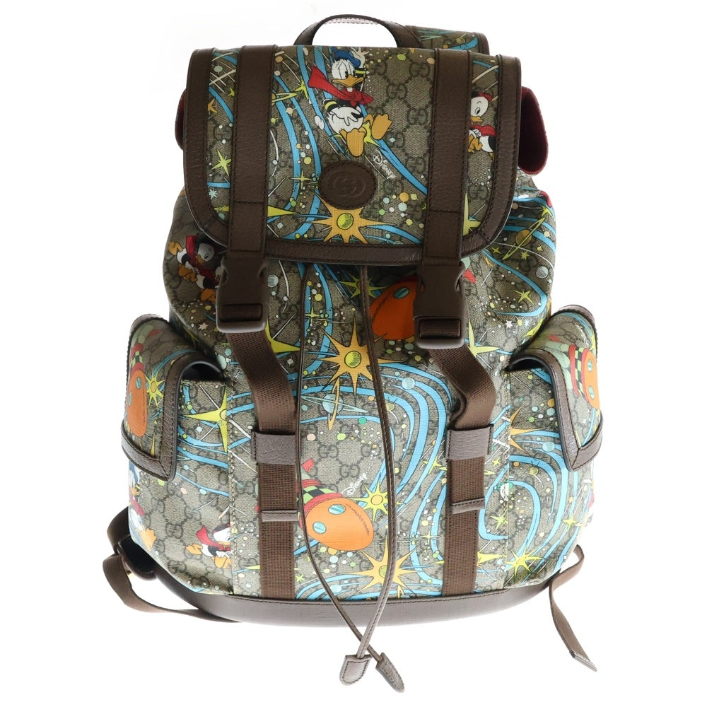 GUCCI(グッチ) ×Disney ディズニー ドナルドダック GGスプリーム レザーバックパック リュック 645051 ブラウン