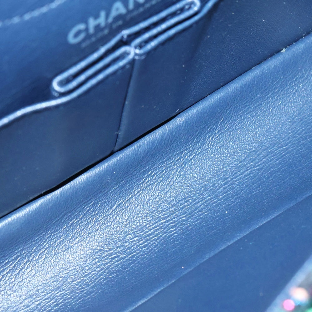 CHANEL(シャネル) 2.55 Wフラップ Wチェーン チェーンショルダーバッグ ハンドバッグ ブラック×ピンク ツイード シルバー金具