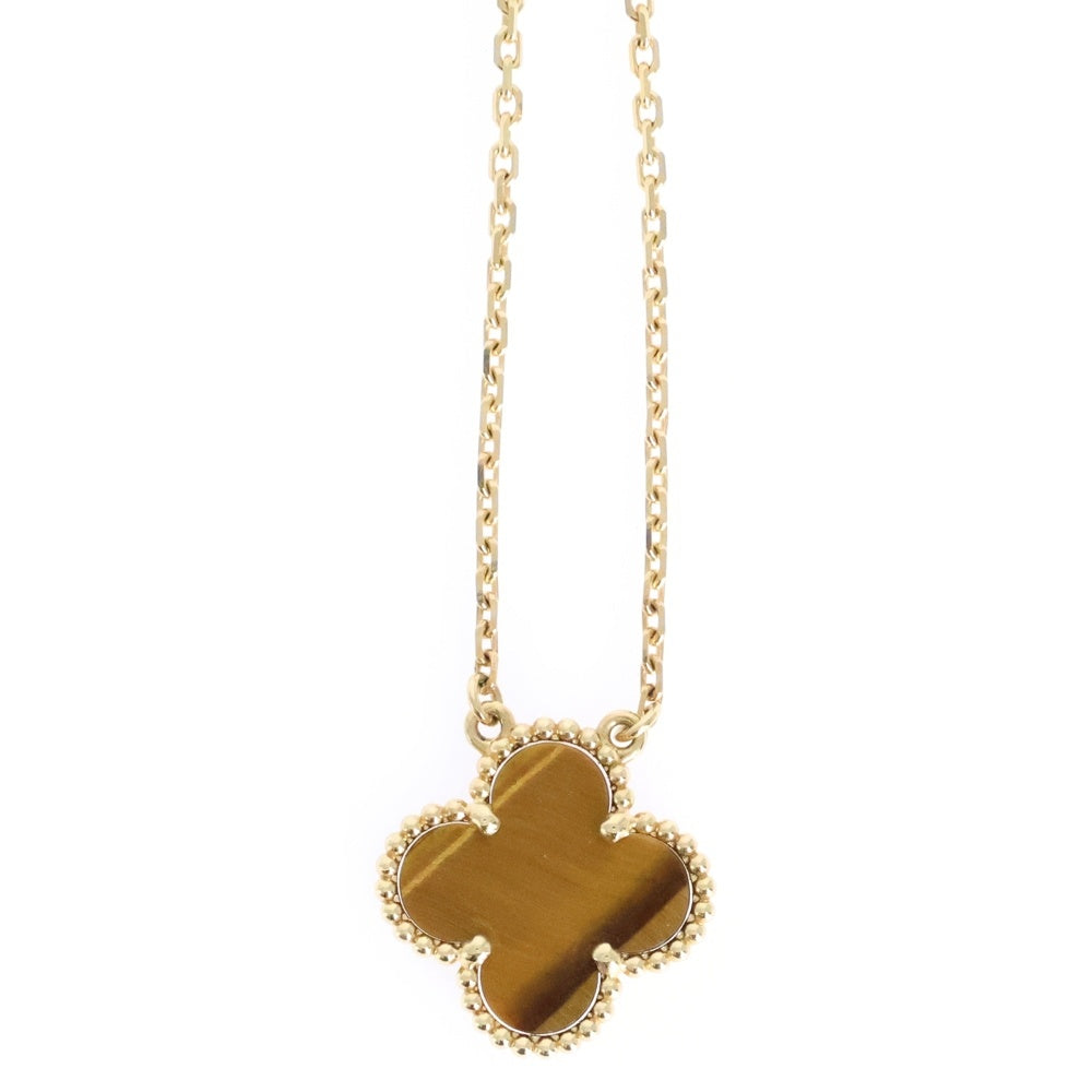 Van Cleef & Arpels(ヴァンクリーフアンドアーペル) ヴィンテージアルハンブラ タイガーアイ ネックレス イエローゴールド Au750YG VCARD38600 ジュエリー