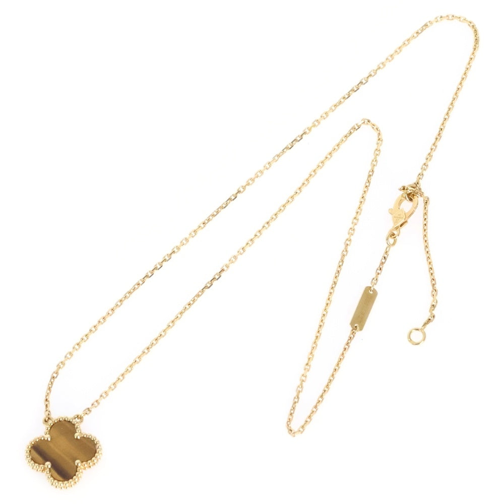 Van Cleef & Arpels(ヴァンクリーフアンドアーペル) ヴィンテージアルハンブラ タイガーアイ ネックレス イエローゴールド Au750YG VCARD38600 ジュエリー