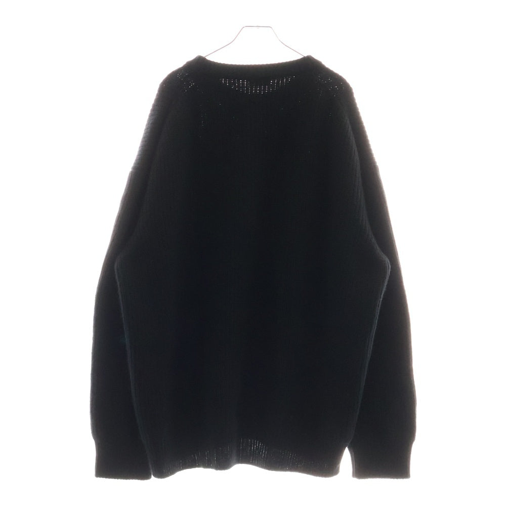CELINE(セリーヌ) 21AW Embroidery Over Size Sweater エンブロイダリーロゴ オーバーサイズクルーネック長袖ニット セーター ブラック 2A19R205O