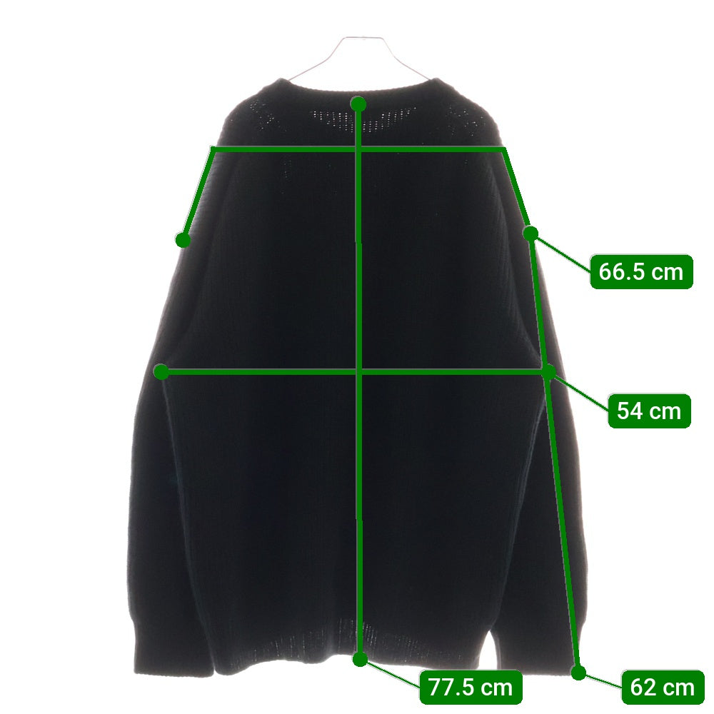 CELINE(セリーヌ) 21AW Embroidery Over Size Sweater エンブロイダリーロゴ オーバーサイズクルーネック長袖ニット セーター ブラック 2A19R205O