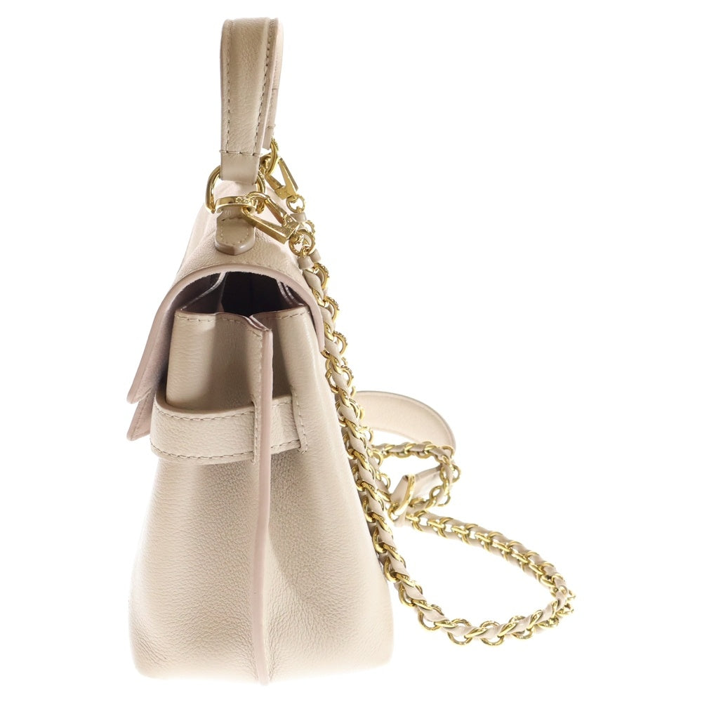 LOUIS VUITTON(ルイヴィトン) ロックミー エヴァー MINI ロゴプレート レザー ターンロック 2WAY ハンド チェーンショルダーバッグ ゴールド金具 ベージュ M21052