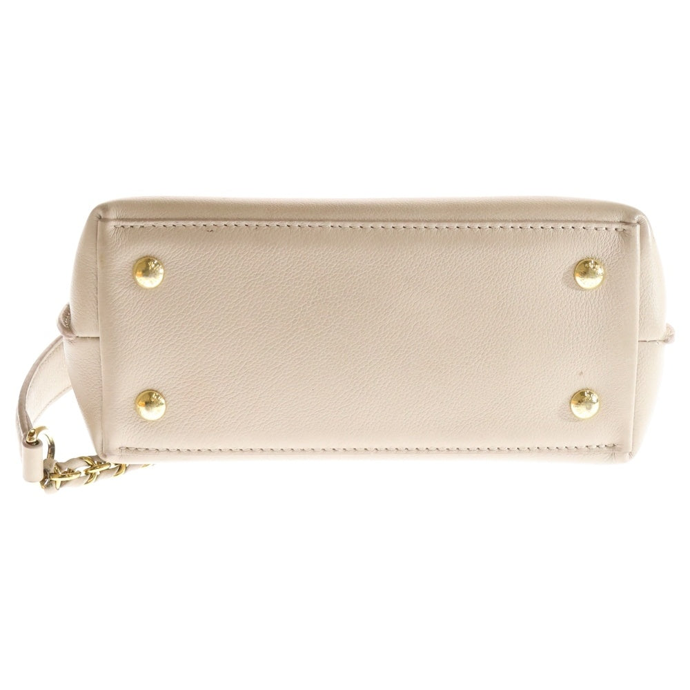 LOUIS VUITTON(ルイヴィトン) ロックミー エヴァー MINI ロゴプレート レザー ターンロック 2WAY ハンド チェーンショルダーバッグ ゴールド金具 ベージュ M21052