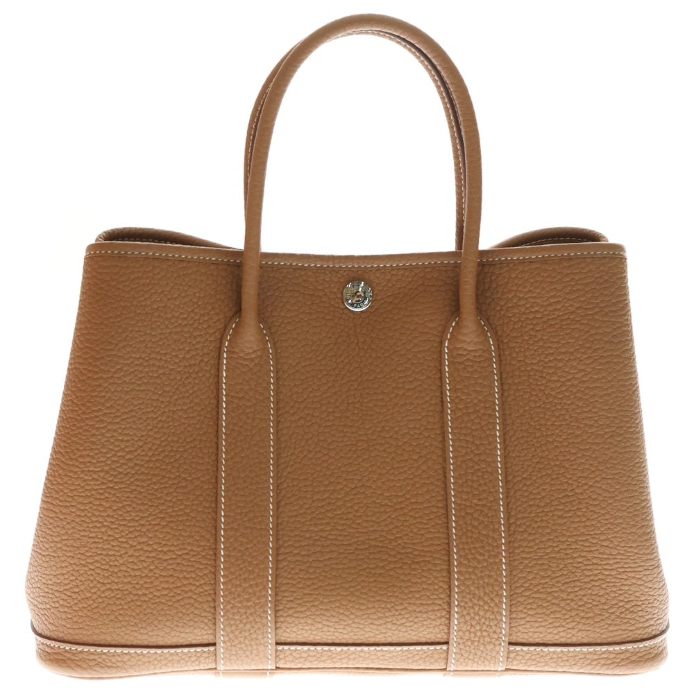 HERMES(エルメス) ガーデンパーティTPM トゴ ハンドバッグ トートバッグ ブラウン キャメル ゴールド シルバー金具 W刻印