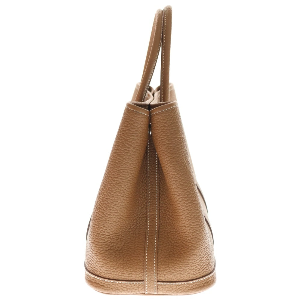 HERMES(エルメス) ガーデンパーティTPM トゴ ハンドバッグ トートバッグ ブラウン キャメル ゴールド シルバー金具 W刻印