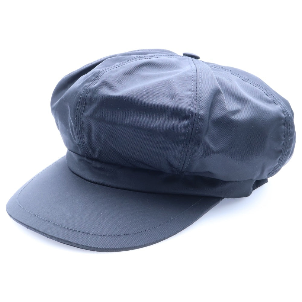 PRADA(プラダ) ロゴ三角プレート ナイロン テスート キャスケット 帽子 ブラック 1HC551